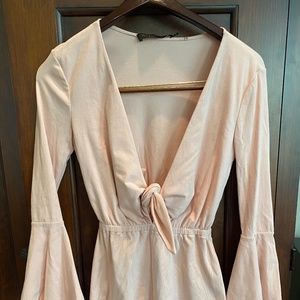 House of Harlow x Revolve cotton knit romper pink